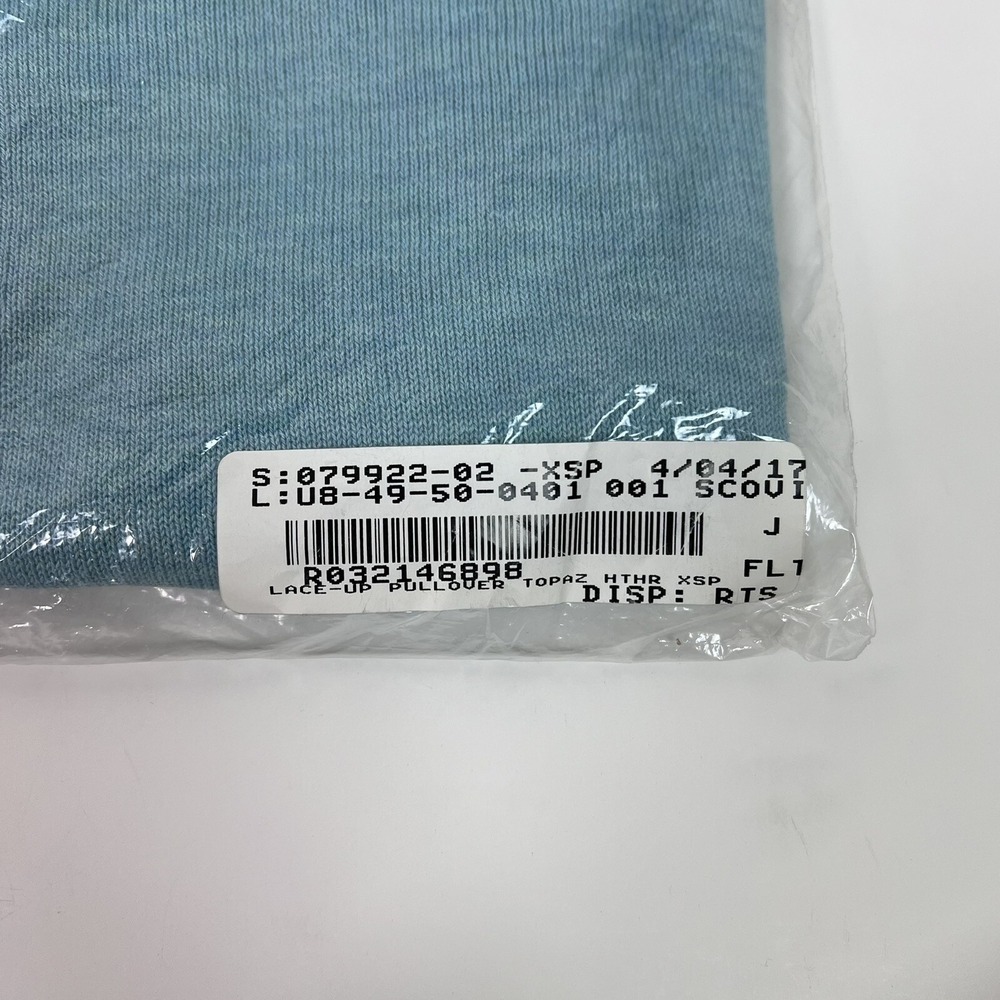 J. Jill NWT XSP Lace-Up Pullover Sweater Relaxed Fit Topaz Heather Teal - Picture 6 of 7